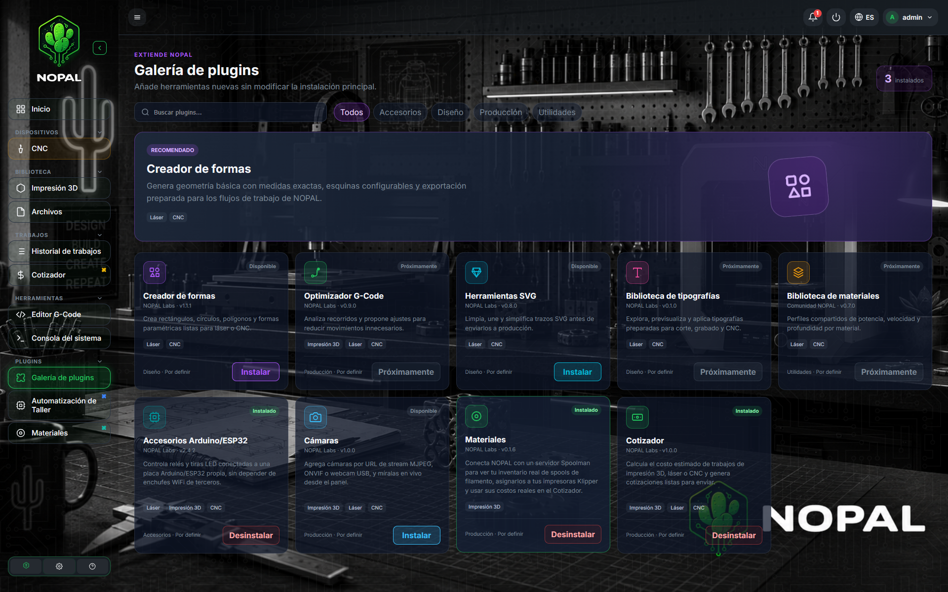 Galería de plugins